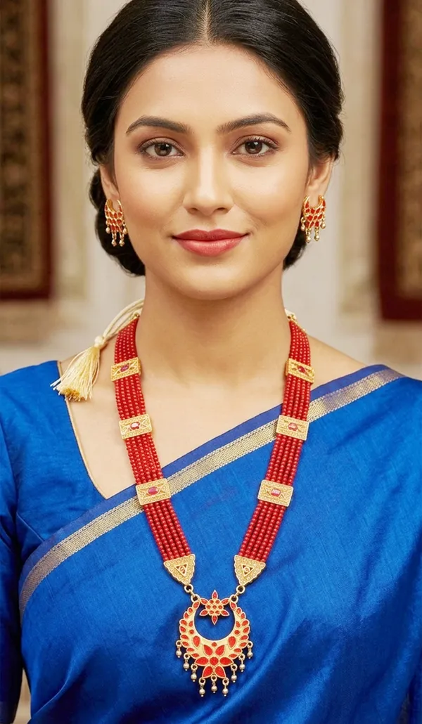 BG_GOLD_Assamese_Traditional_Copper_Based__Red_Jun_Moti_Tassel_Jewellery_Set
