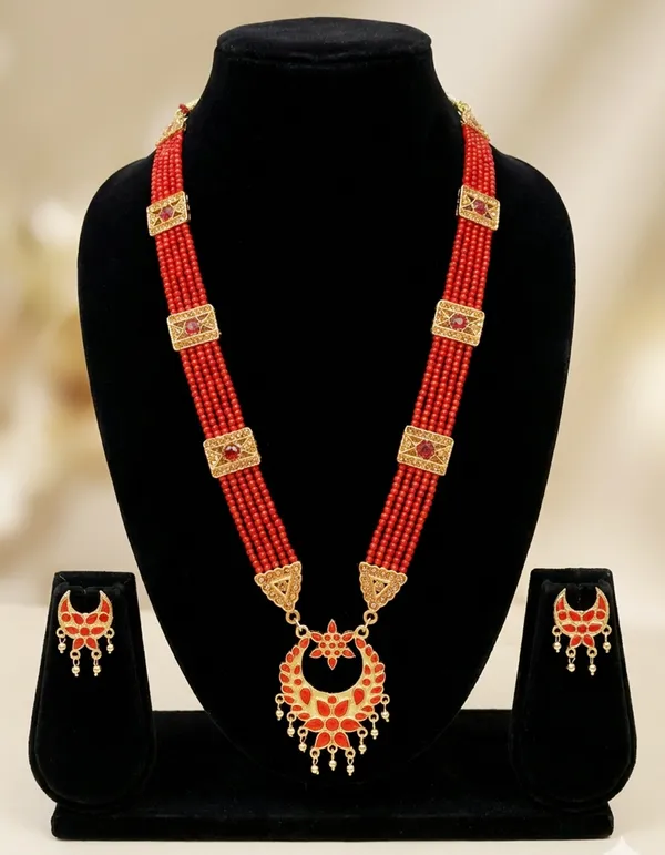 BG_GOLD_Assamese_Traditional_Copper_Based__Red_Jun_Moti_Tassel_Jewellery_Set