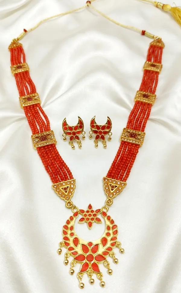 BG_GOLD_Assamese_Traditional_Copper_Based__Red_Jun_Moti_Tassel_Jewellery_Set