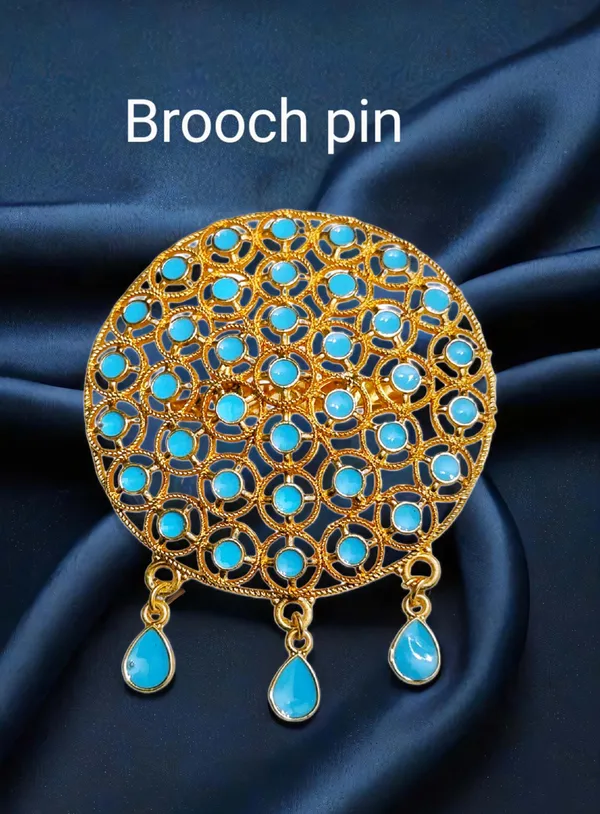 Assamese_Traditional_Copper_Based_Lite_Blue_Brooch_Pin
