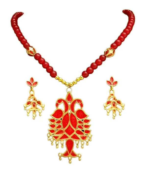 Assamese_Traditional_Copper_Based_Peacock_Ball_Mini_Tassel_Jewellery_Set
