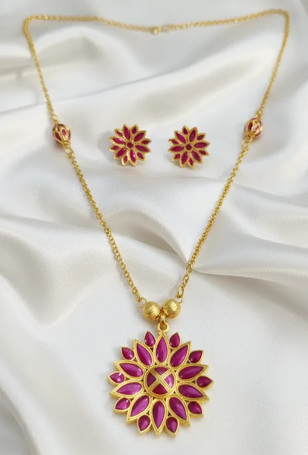 BG_GOLD_Assamese_Traditional_Copper_Based_Purple_Ful_Ball_Chain_Jewellery_SET