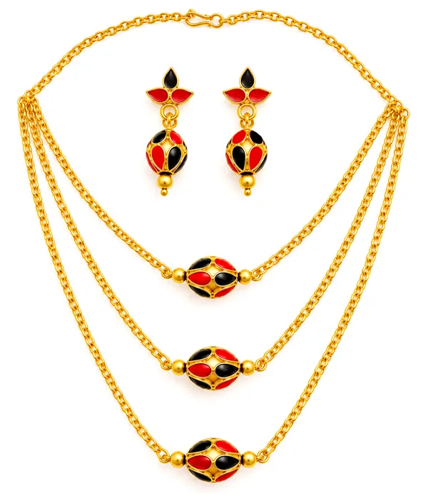 BG_GOLD_Assamese_Traditional_Copper_Based_Red_Black_3_Ball_Chain_Monimala_Jewellery_Set
