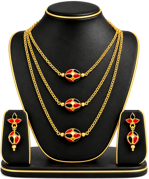 BG_GOLD_Assamese_Traditional_Copper_Based_Red_Black_3_Ball_Chain_Monimala_Jewellery_Set