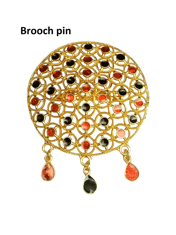 Assamese_Traditional_Copper_Based_Red_Black_Brooch_Pin
