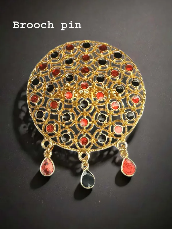 Assamese_Traditional_Copper_Based_Red_Black_Brooch_Pin