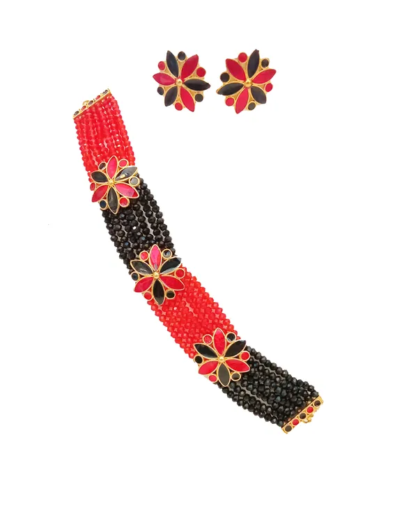 Assamese_Traditional_Copper_Based_Red_Black_Japi_Combo_Jewellery_Set