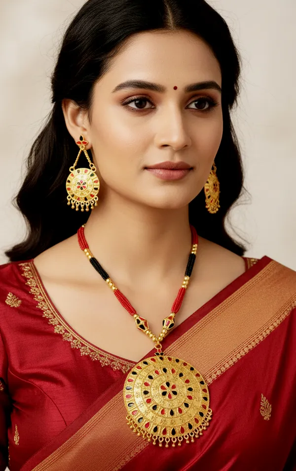 BG_GOLD_Assamese_Traditional_Copper_Based_Red_Black_Japi_Monimala_Tassel_Jewellery_set