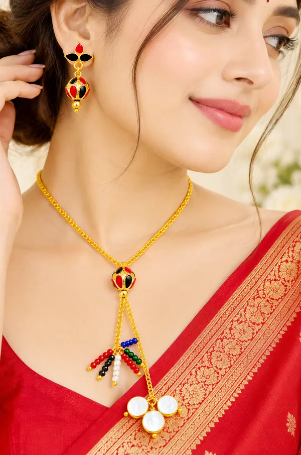 BG_GOLD_Assamese_Traditional_Copper_Based_Red_Black_Monimala_Jhumka_chain_Jewellery_Set