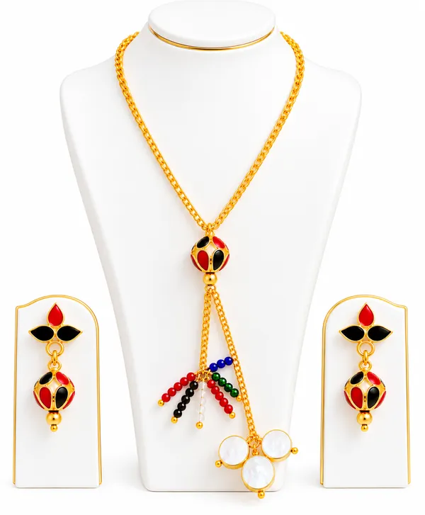 BG_GOLD_Assamese_Traditional_Copper_Based_Red_Black_Monimala_Jhumka_chain_Jewellery_Set