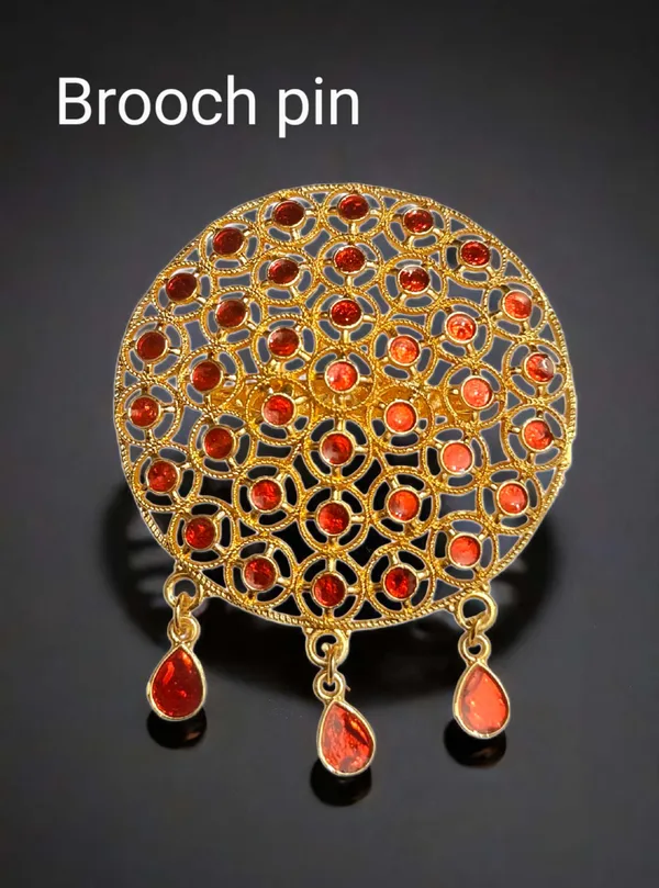 Assamese_Traditional_Copper_Based_Red_Brooch_Pin