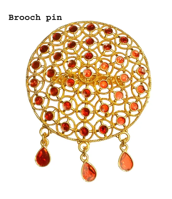 Assamese_Traditional_Copper_Based_Red_Brooch_Pin