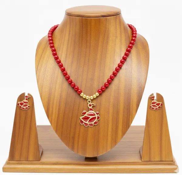 BG_GOLD_Assamese_Traditional_Copper_Based_Red_Duck_Moni_Tassel__Jewellery_Set