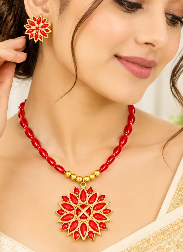 BG_GOLD_Assamese_Traditional_Copper_Based_Red_Ful_Ball__Jewellery_Set