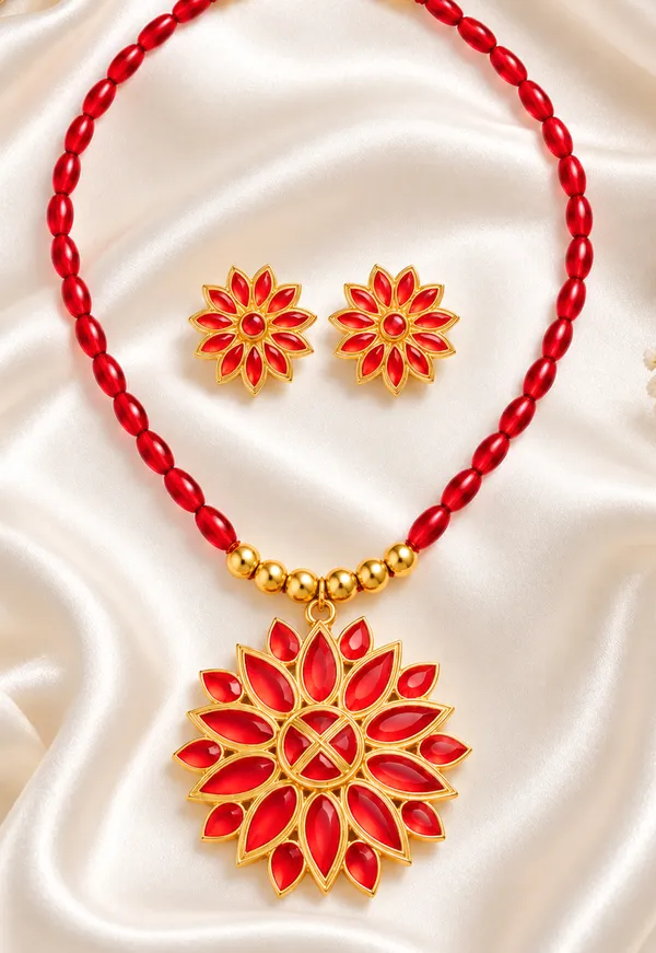 BG_GOLD_Assamese_Traditional_Copper_Based_Red_Ful_Ball__Jewellery_Set