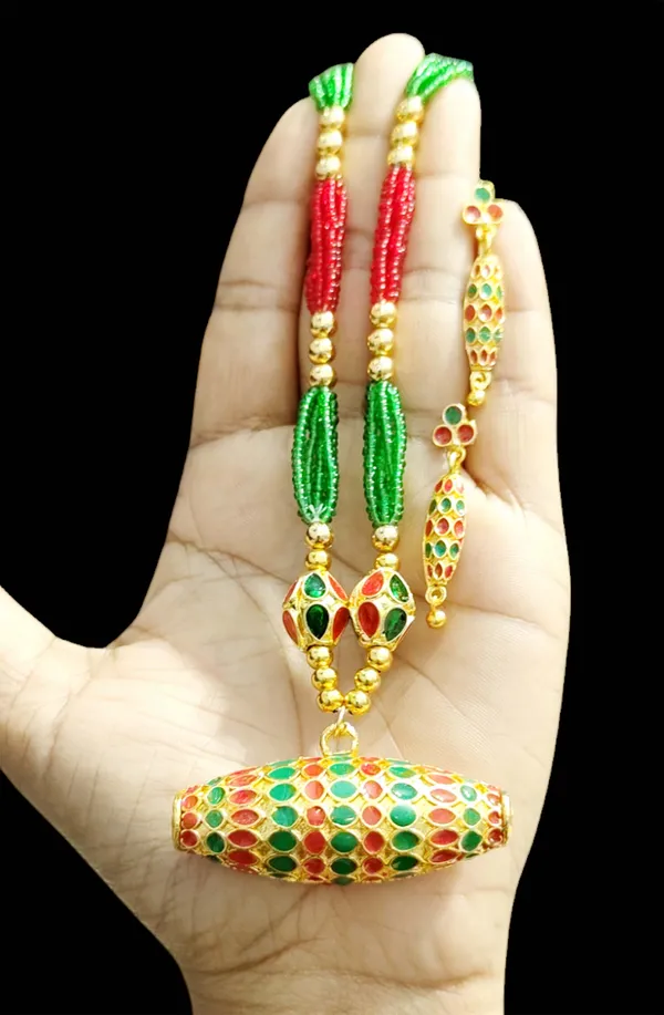 Assamese_Traditional_Copper_Based_Red_Green_Dholbiri_Monimala_Jewellery_Set