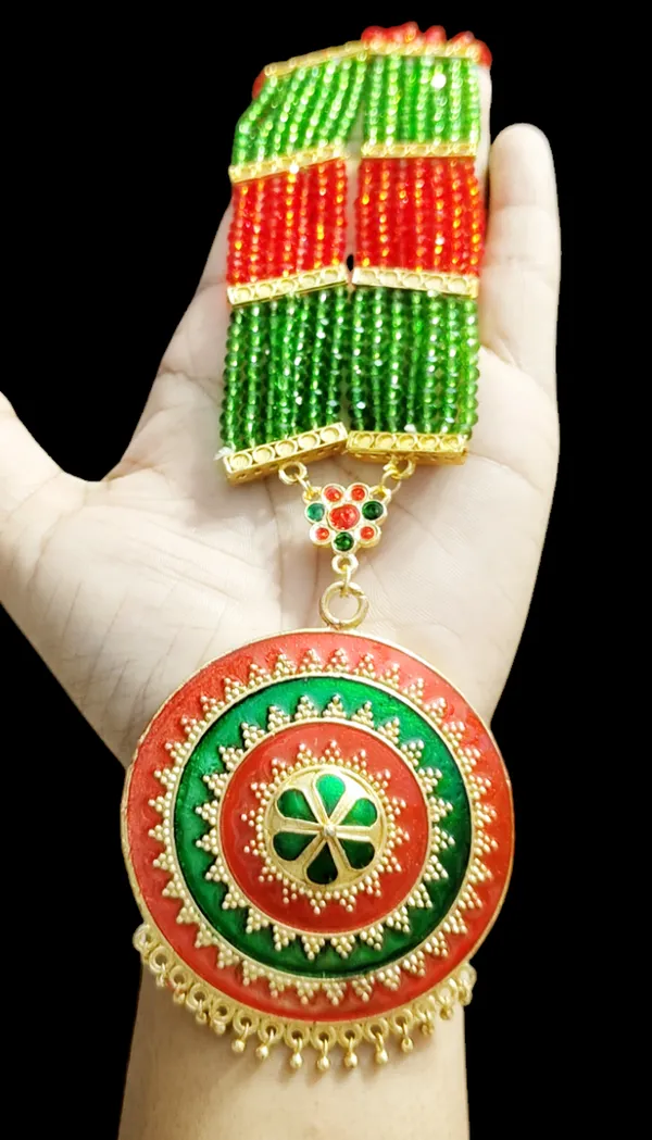 Assamese_Traditional_Copper_Based_Red_Green_Japi_Jewellery_Set