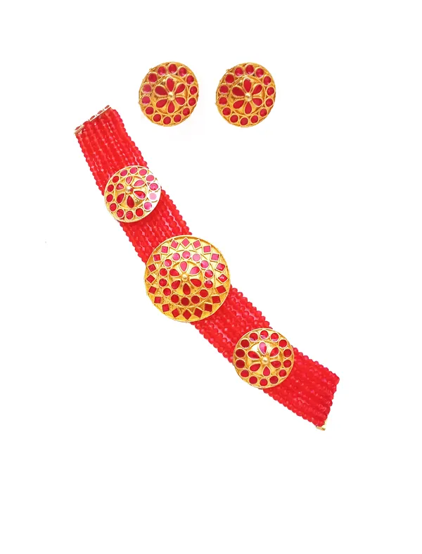 Assamese_Traditional_Copper_Based_Red_Japi_Combo_Jewellery_Set