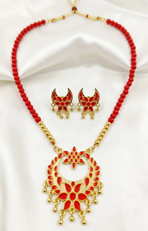 BG_GOLD_Assamese_Traditional_Copper_Based_Red_Jun_Moni_Tassel_Jewellery_Set