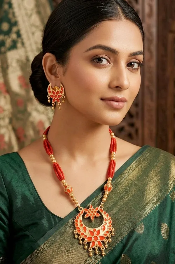 BG_GOLD_Assamese_Traditional_Copper_Based_Red_Jun_Monimala_Tassel_Jewellery_Set
