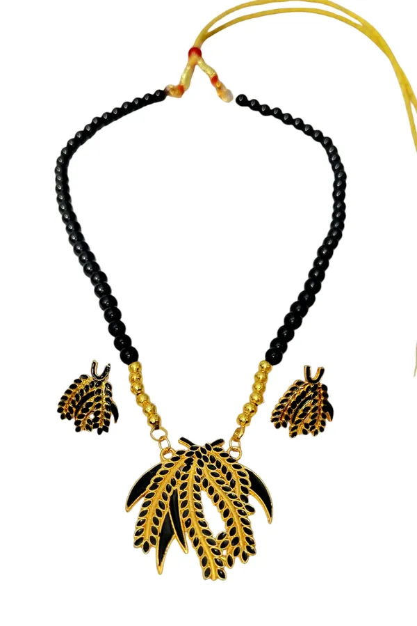 Assamese_Traditional_Copper_Based_Black_Kopou_Phool_Mini_Tassel_Jewellery_Set