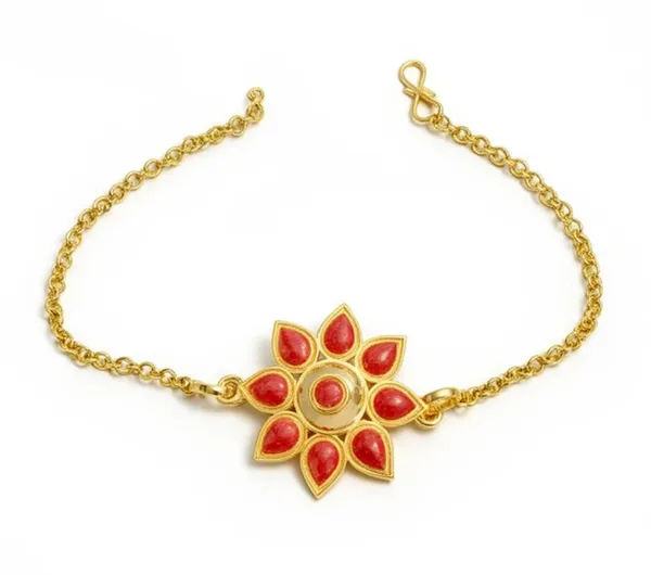 BG_GOLD_Assamese_Traditional_Copper_Based_Red_Meenakari_Bracelet_