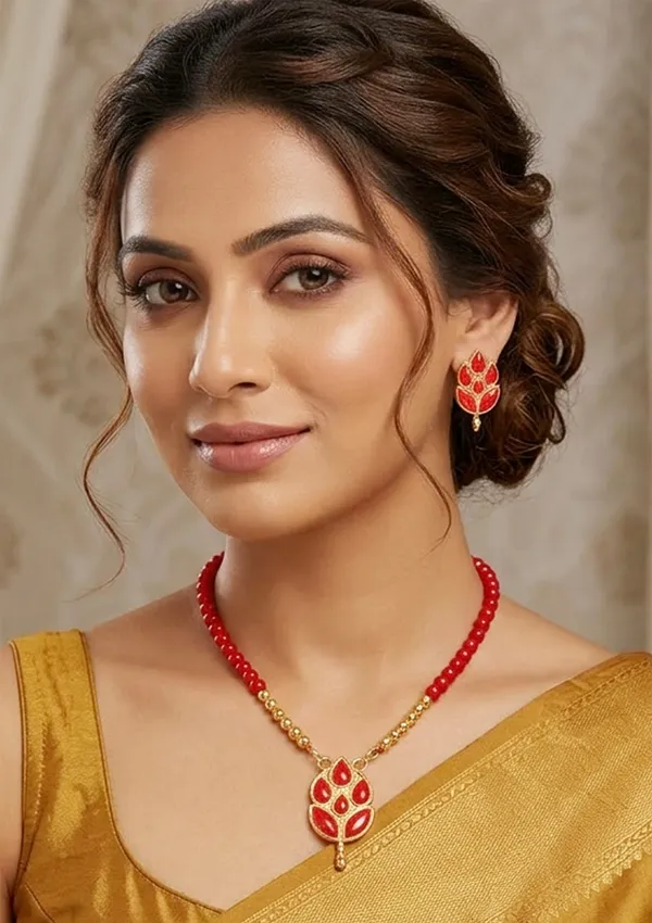 BG_GOLD_Assamese_Traditional_Copper_Based_Red_Patti_Moni_Tassel__Jewellery_Set