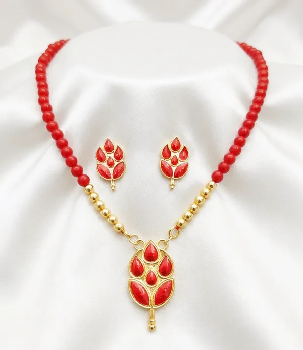 BG_GOLD_Assamese_Traditional_Copper_Based_Red_Patti_Moni_Tassel__Jewellery_Set