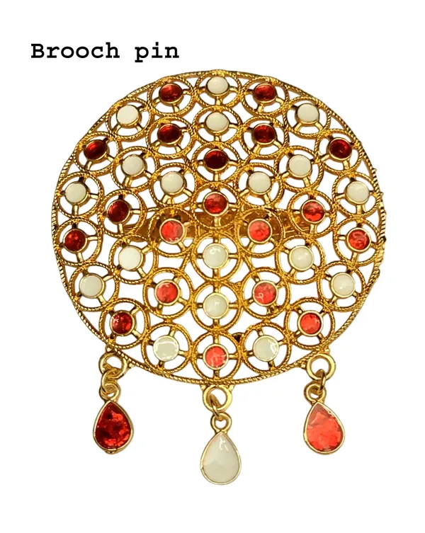 Assamese_Traditional_Copper_Based_Red_White_Brooch_Pin