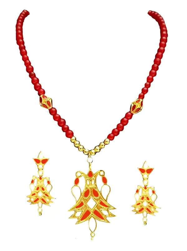 Assamese_Traditional_Copper_Based_Red_White_Meenakari_Henpata_Jewellery_Set