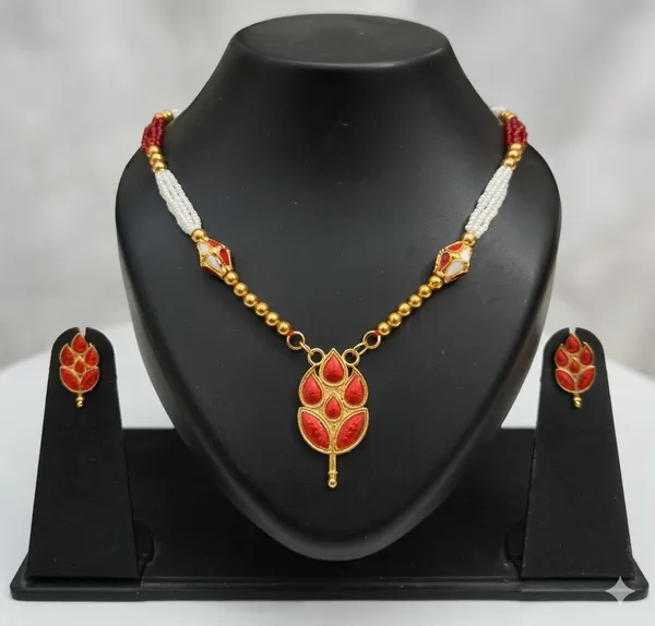 BG_GOLD_Assamese_Traditional_Copper_Based_Red-White__Patti_Monimala_Tassel__Jewellery_Set