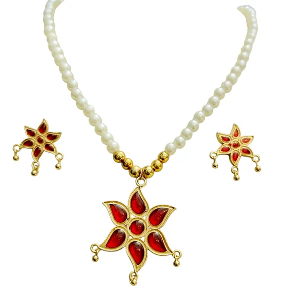Assamese_Traditional_Copper_Based_Star_With_White_Moti_Jewellery_Set