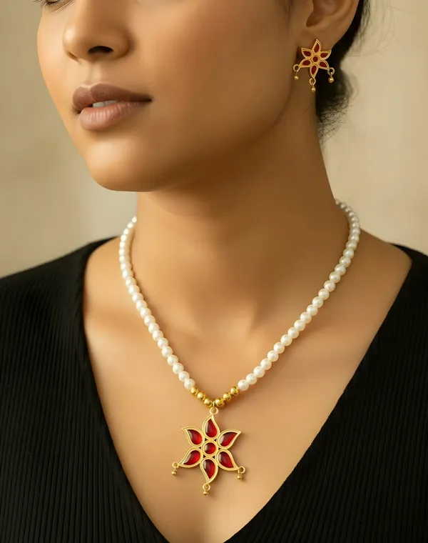 Assamese_Traditional_Copper_Based_Star_With_White_Moti_Jewellery_Set