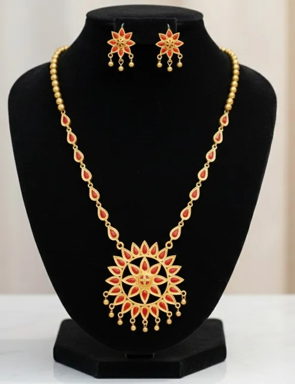 BG_GOLD_Assamese_Traditional_Copper_Based_Sunflower_Golden_Moni_Jewellery_Set