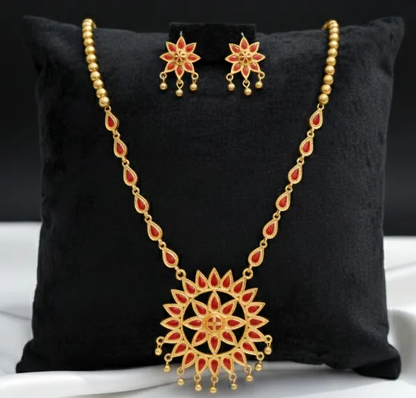 BG_GOLD_Assamese_Traditional_Copper_Based_Sunflower_Golden_Moni_Jewellery_Set