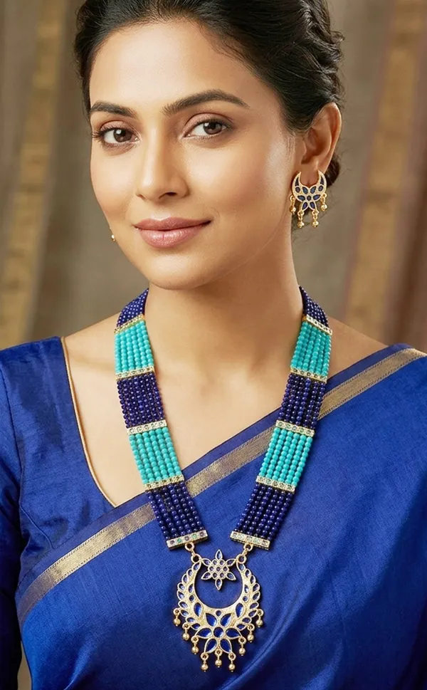 BG_GOLD_Assamese_Traditional_Copper_Based__Blue_Jun_Moti_Tassel_Jewellery_Set