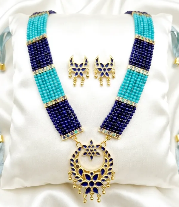 BG_GOLD_Assamese_Traditional_Copper_Based__Blue_Jun_Moti_Tassel_Jewellery_Set