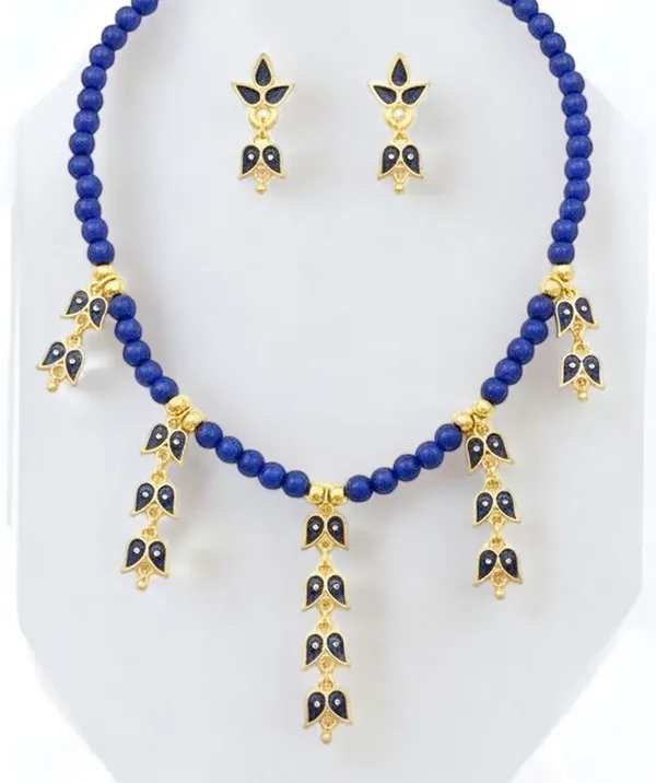 Assamese_Traditional_Copper_Based_Blue_Leaf_Design_Golpata_Jewellery_Set
