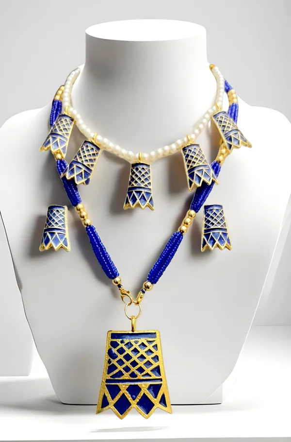 Assamese_Traditional_Copper_Based_Blue_Meenakari_Thuriya_Combo_Set