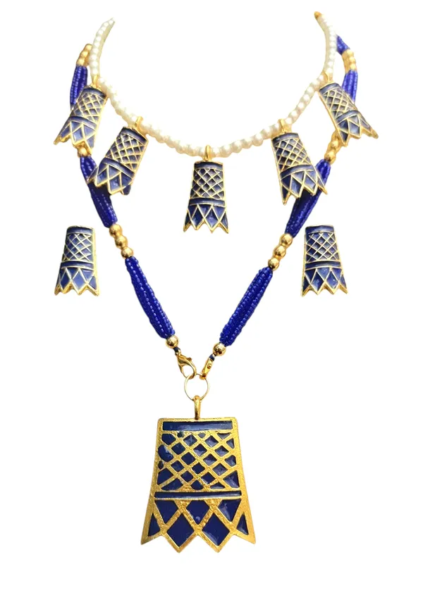 Assamese_Traditional_Copper_Based_Blue_Meenakari_Thuriya_Combo_Set