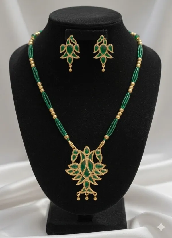 BG_GOLD_Assamese_Traditional_Copper_Based__Green__Henpata__Red__Tassel__Jewellery_Set
