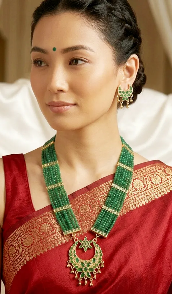 BG_GOLD_Assamese_Traditional_Copper_Based__Green__Jun_Moti_Tassel_Jewellery_Set