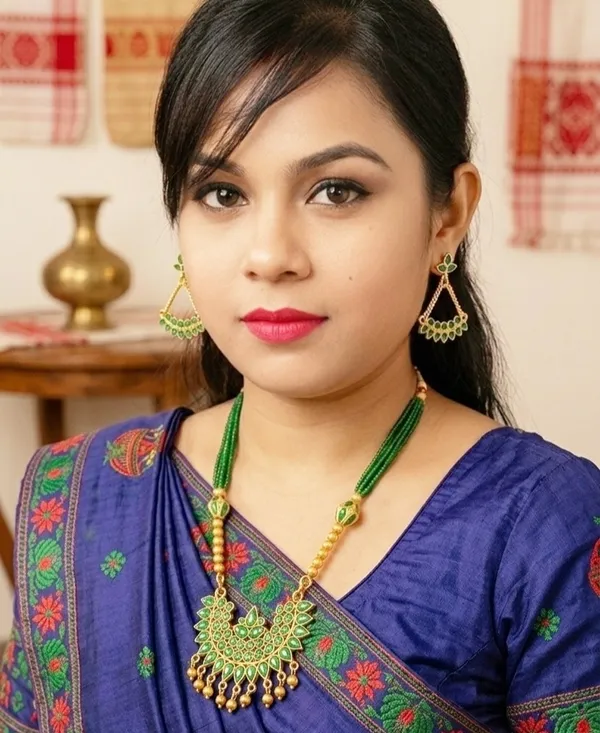 BG_GOLD_Assamese_Traditional_Copper_Based__Green__Junbiri_MonimalaTassel_Jewellery