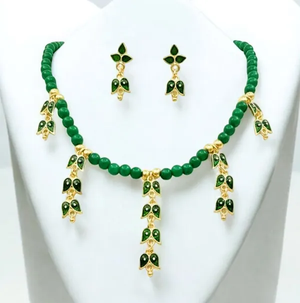 Assamese_Traditional_Copper_Based_Green_Leaf_Design_Golpata_Jewellery_Set