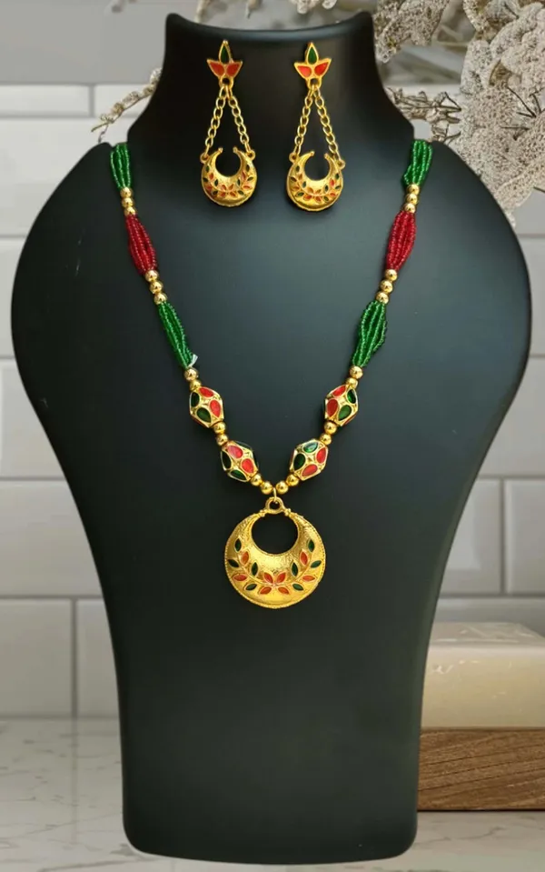 Assamese_Traditional_Copper_Based_Red_Green_4_Monimala_Jewellery_Set