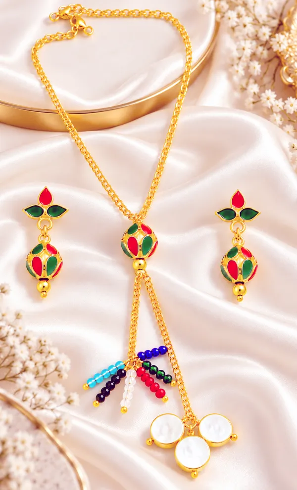 BG_GOLD_Assamese_Traditional_Copper_Based__Red_Green_Monimala_Jhumka_chain_Jewellery_Set