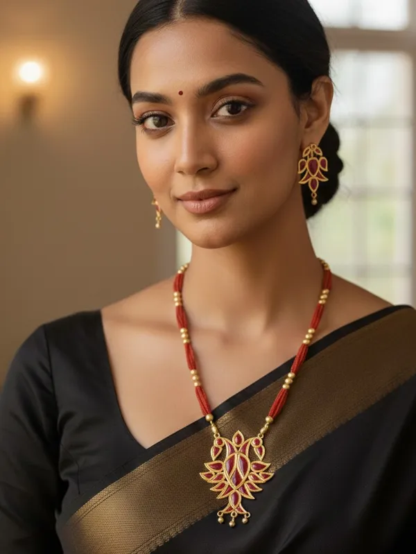 BG_GOLD_Assamese_Traditional_Copper_Based__Red_Henpata__Red__Tassel__Jewellery_Set