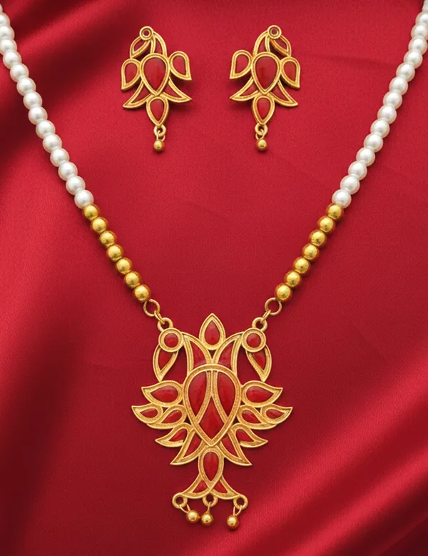 BG_GOLD_Assamese_Traditional_Copper_Based__Red_Henpata__White__Moni_Tassel__Jewellery_Set