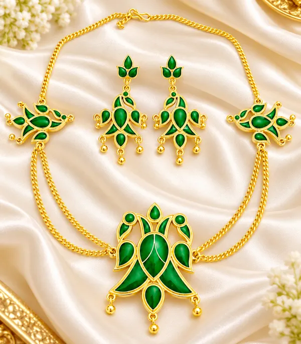 BG_GOLD_Assamese_Traditional_Copper_Based__Red_Henpata__chain_Jewellery_Set