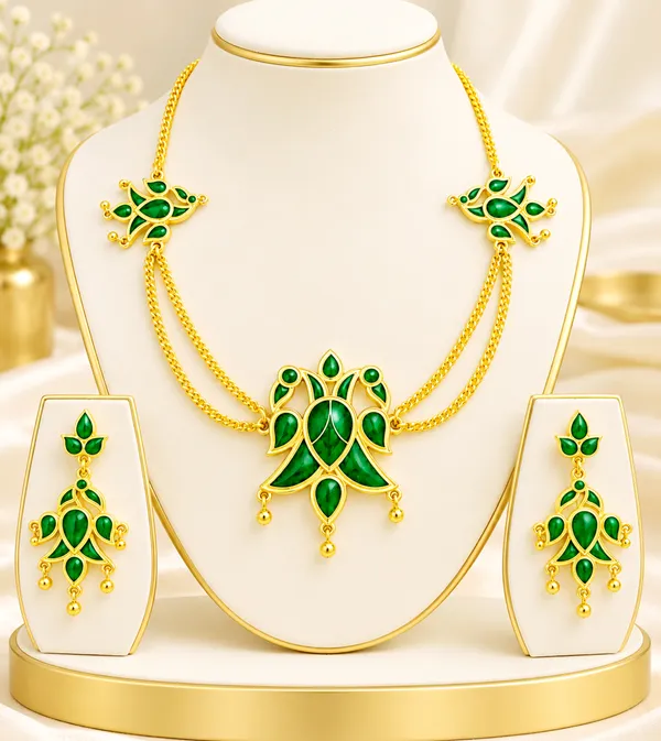 BG_GOLD_Assamese_Traditional_Copper_Based__Red_Henpata__chain_Jewellery_Set